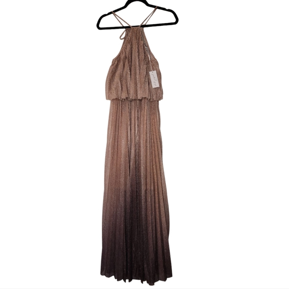 Petal & Pup Women's Gia Pleated Halterneck Maxi Dress - Picture 5 of 8